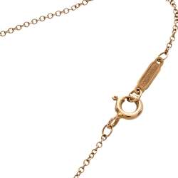 Pre Owned Tiffany & Co. Heart Diamond 18K Rose Gold Pendant Necklace