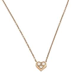 Pre Owned Tiffany & Co. Heart Diamond 18K Rose Gold Pendant Necklace