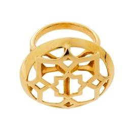 Pre Owned Tiffany & Co. Paloma Picasso 18K Yellow Gold Zellige Statement Ring Size 53