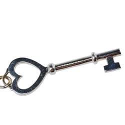 Tiffany & Co. Tiffany Keys Diamond 18K White Gold Heart Key Pendant
