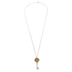 Pre Owned Tiffany & Co. Daisy Key Diamond 18K Rose Gold Long Pendant Necklace