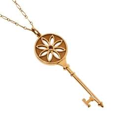 Pre Owned Tiffany & Co. Daisy Key Diamond 18K Rose Gold Long Pendant Necklace