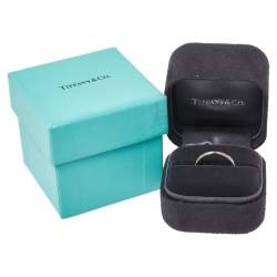Pre Owned Tiffany & Co. Diamond Platinum Harmony Band Ring Size 54