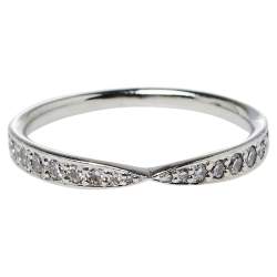 Pre Owned Tiffany & Co. Diamond Platinum Harmony Band Ring Size 54