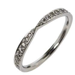 Pre Owned Tiffany & Co. Diamond Platinum Harmony Band Ring Size 54
