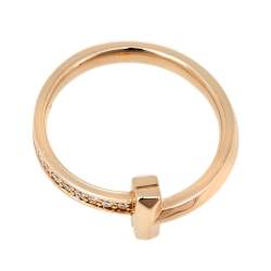 Pre Owned خاتم تيفاني & كو. ذهب وردي عيار 18 تيفاني تي تي1 مقاس 55