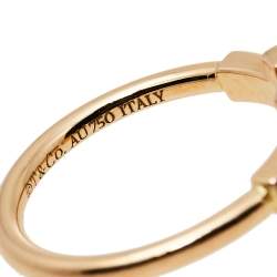 Pre Owned Tiffany & Co. Tiffany T Wire Diamond 18K Rose Gold Ring Size 48