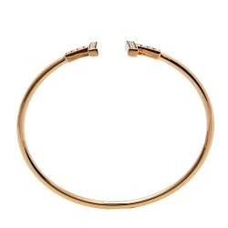 Pre Owned Tiffany & Co. Tiffany T Wire Diamond 18K Rose Gold Bracelet