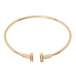 Pre Owned سوار تيفاني أند كو. تيفاني تي واير ألماس ذهب وردي عيار 18