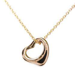 مملوكة مسبقًا Tiffany & Co. 18K Rose Gold Elsa Peretti Open Heart Pendant Necklace