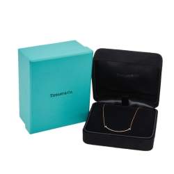 Pre Owned Tiffany & Co. Tiffany T Smile Diamond 18K Rose Gold Pendant Necklace