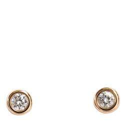 Pre Owned Tiffany & Co. Else Peretti Diamond By The Yard 18K Rose Gold Diamond Earrings