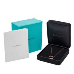 Pre Owned Tiffany & Co. Tiffany T Diamond Black Onyx 18K Rose Gold Circle Pendant Necklace