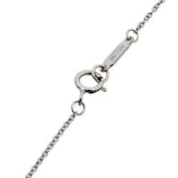 Pre Owned Tiffany & Co. Diamond 18K White Gold Horse Shoe Pendant Necklace