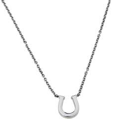 Pre Owned Tiffany & Co. Diamond 18K White Gold Horse Shoe Pendant Necklace