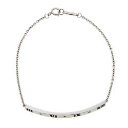 Pre Owned Tiffany & Co. Atlas Pierced Diamond 18K White Gold Bracelet