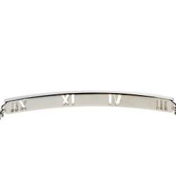 Pre Owned Tiffany & Co. Atlas Pierced Diamond 18K White Gold Bracelet