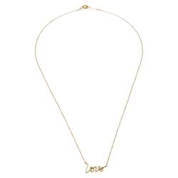 Pre Owned Tiffany & Co. Paloma's Graffiti Love 18K Yellow Gold Pendant Necklace