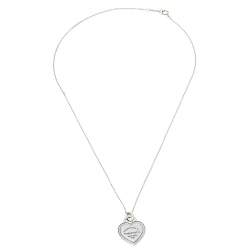 Pre Owned Tiffany & Co. Please Return to Tiffany Diamond 18k White Gold Heart Tag Pendant Necklace