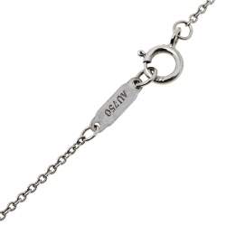 Pre Owned Tiffany & Co. Please Return to Tiffany Diamond 18k White Gold Heart Tag Pendant Necklace