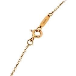 Pre Owned Tiffany & Co. Return To Tiffany Diamond 18K Rose Gold Mini Double Heart Tag Pendant Necklace