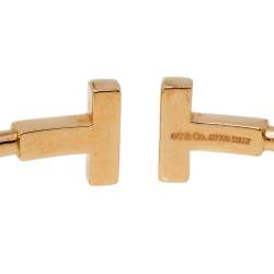 Pre Owned Tiffany & Co. Tiffany T Wire Diamond 18K Rose Gold Narrow Open Cuff Bracelet