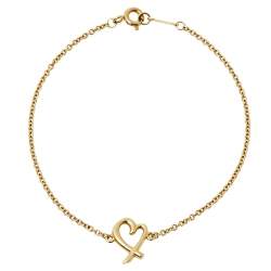 Pre Owned Tiffany & Co. 18K Yellow Gold Paloma Picasso Loving Heart Bracelet S