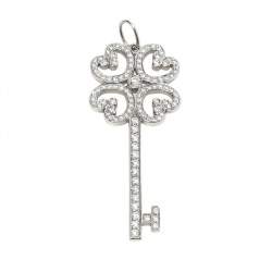 Tiffany & Co. Quatra Heart Key Diamond Platinum Pendant