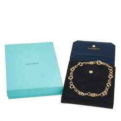 Pre Owned Tiffany & Co. 18K Yellow Gold Circle Chain Link Necklace
