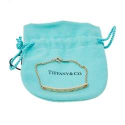 Pre Owned Tiffany & Co. Atlas Pierced Diamond 18K Rose Gold Bracelet