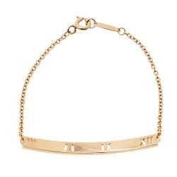 Pre Owned Tiffany & Co. Atlas Pierced Diamond 18K Rose Gold Bracelet