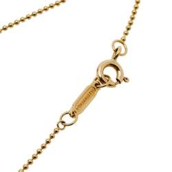 Pre Owned Tiffany & Co. Tiffany Knot Key 18K Yellow Gold Pendant Necklace 
