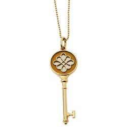 Pre Owned Tiffany & Co. Tiffany Knot Key 18K Yellow Gold Pendant Necklace 
