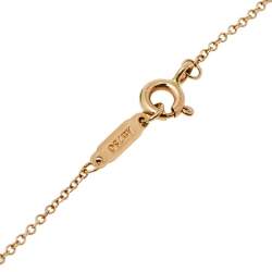 Pre Owned Tiffany & Co. Tiffany Keys Modern Open Round Keys Diamond 18k Gold Pendant Necklace