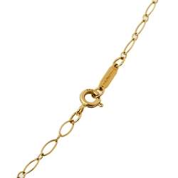 Pre Owned Tiffany & Co. Trefoil 18K Yellow Gold  Key Pendant Necklace
