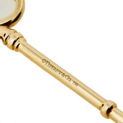Pre Owned Tiffany & Co. Trefoil 18K Yellow Gold  Key Pendant Necklace