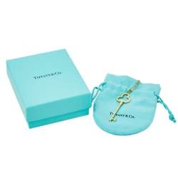 Pre Owned Tiffany & Co. Trefoil 18K Yellow Gold  Key Pendant Necklace