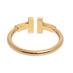 Pre Owned Tiffany & Co. Tiffany T Wire 18K Yellow Gold Ring Size EU 51
