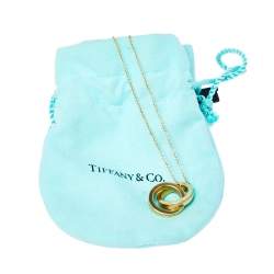 Pre Owned Tiffany & Co. Tiffany 1837 18K Yellow Gold Interlocking Circles Pendant Necklace