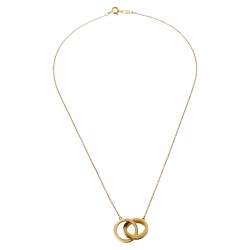 Pre Owned Tiffany & Co. Tiffany 1837 18K Yellow Gold Interlocking Circles Pendant Necklace