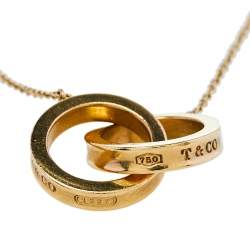 Pre Owned Tiffany & Co. Tiffany 1837 18K Yellow Gold Interlocking Circles Pendant Necklace