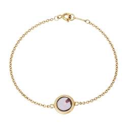 Pre Owned Tiffany & Co. Paloma Picasso Amethyst Cabochon 18K Yellow Gold Bracelet