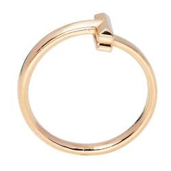 Pre Owned Tiffany & Co. Tiffany T T1 18K Rose Gold Ring Size EU 55