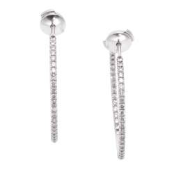 Tiffany & Co. Tiffany Metro Diamond 18K White Gold Hoop Earrings