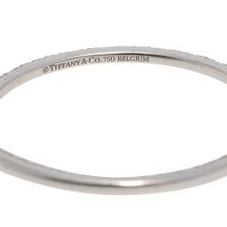 Tiffany & Co. Tiffany Metro Diamond 18K White Gold Hoop Earrings