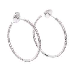 Tiffany Metro Hoop Earrings in 18K White Gold with Diamonds, Small, Size: Small