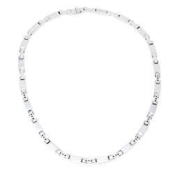 Pre Owned Tiffany & Co. Atlas Diamond 18K White Gold Link Choker Necklace