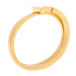 Pre Owned Tiffany & Co. T Square Diamond 18K Yellow Gold Wrap Cuff Bracelet