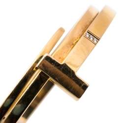 Pre Owned Tiffany & Co. T Square Diamond 18K Yellow Gold Wrap Cuff Bracelet