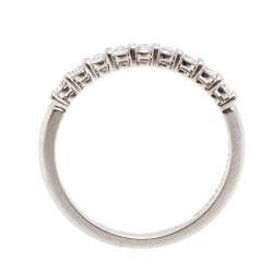Pre Owned Tiffany & Co. Diamond Platinum Half Eternity Band Ring Size 51